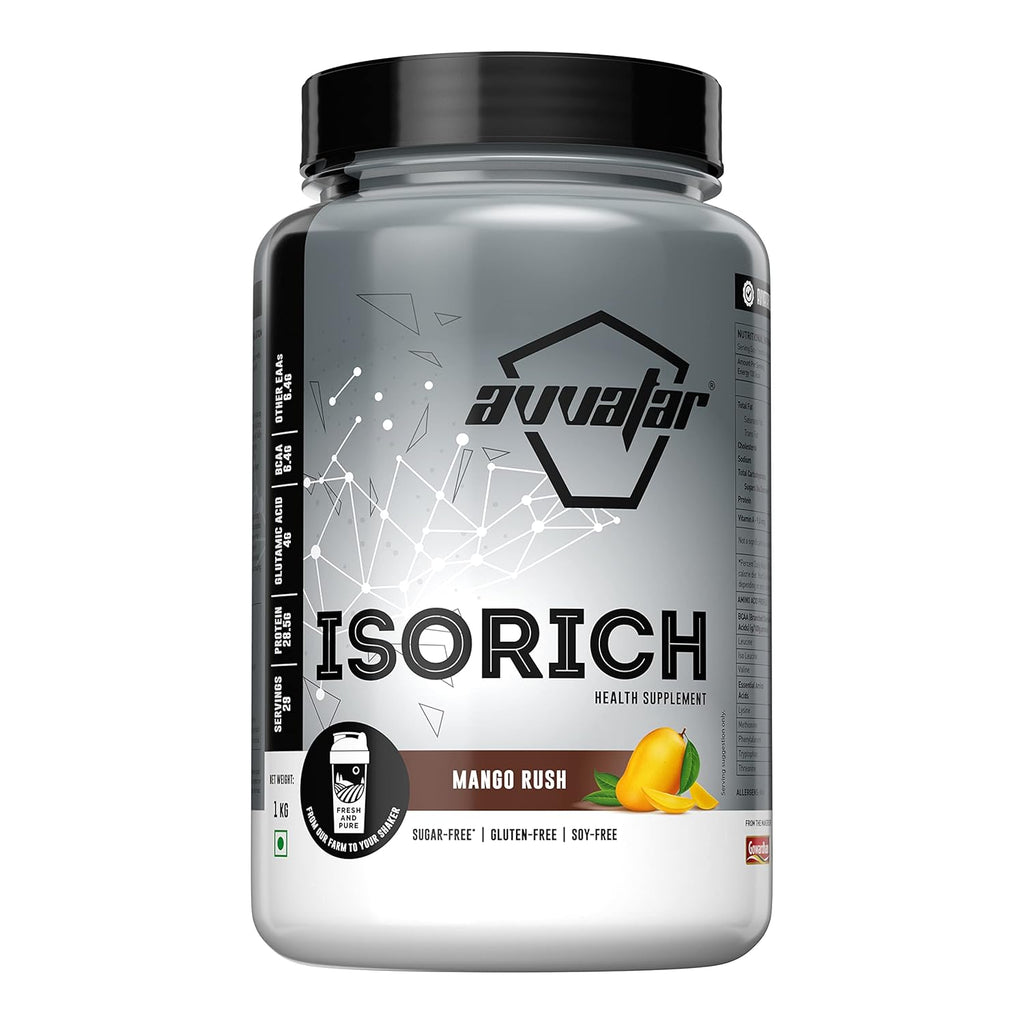 Avvatar ISORICH Whey Protein Isolate - 1kg (2.2 lb) | Mango Rush | Svesto Verified