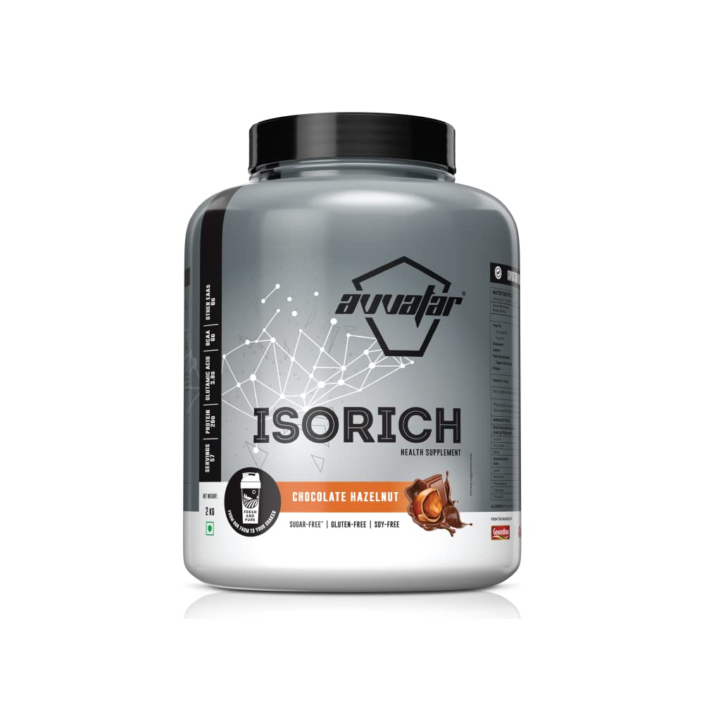 Avvatar ISORICH Whey Protein Isolate - 2kg (4.4 lb) | Chocolate Hazelnut | Svesto Verified