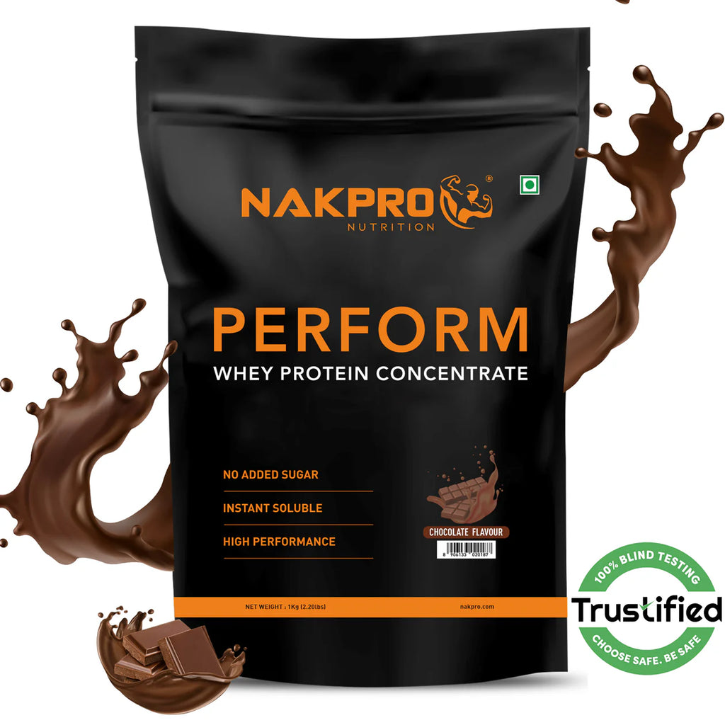 Nakpro Perform Whey Protein Concentrate | Chocolate (1 Kg) | Svesto Verified