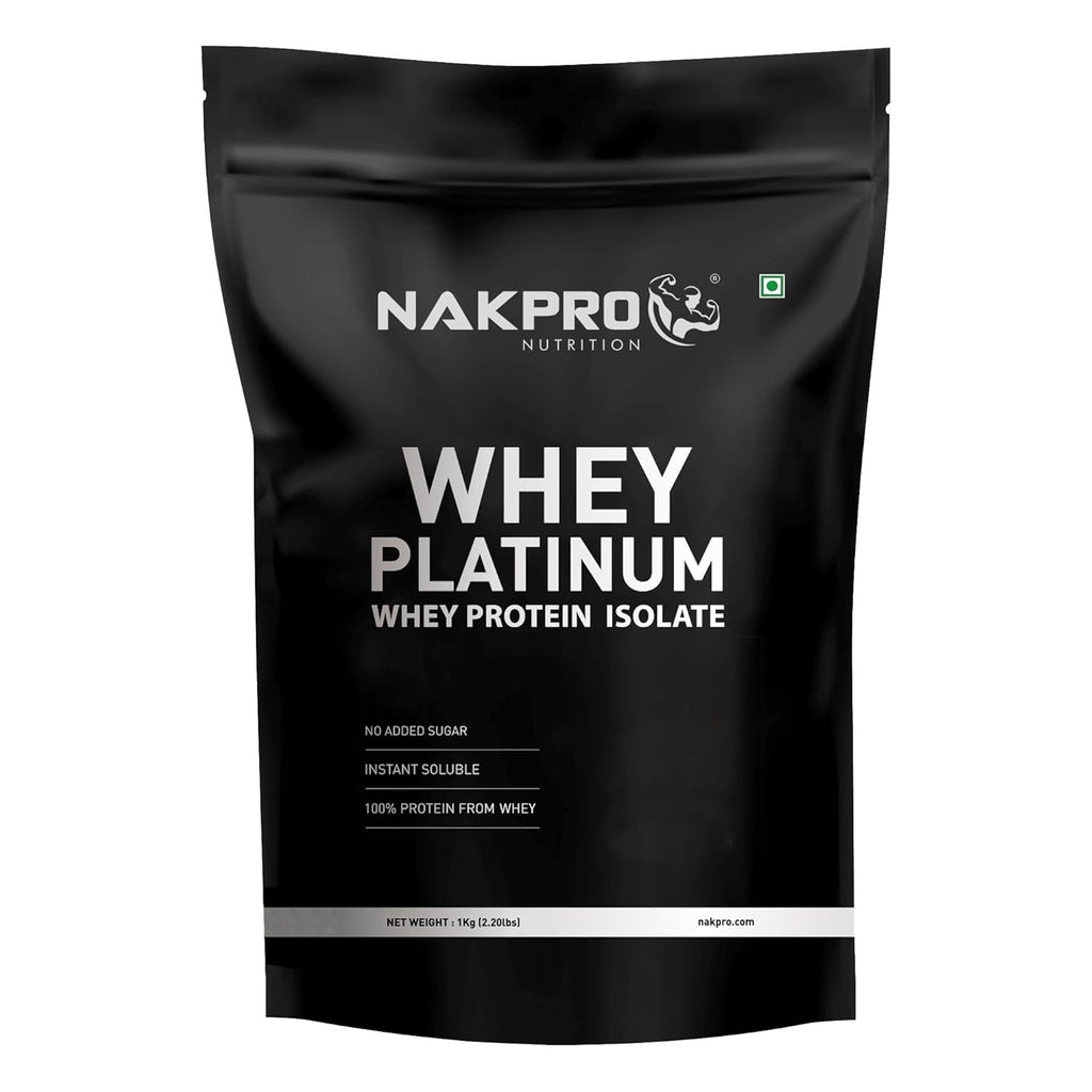 NAKPRO Platinum 100% Whey Protein Isolate - 1kg (2.2 lb) | Chocolate | Svesto Verified