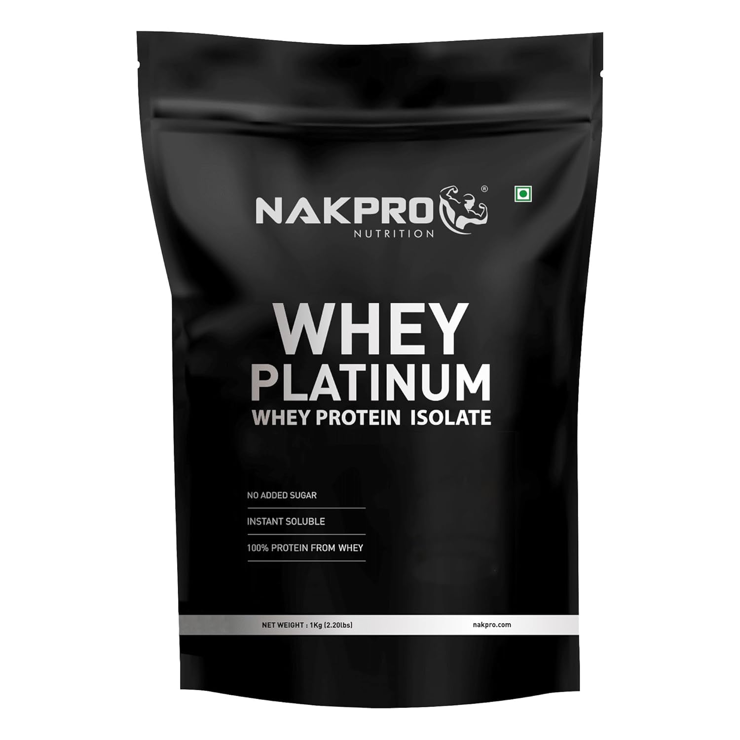 NAKPRO Platinum 100% Whey Protein Isolate - 1kg (2.2 lb) | Chocolate | Svesto Verified