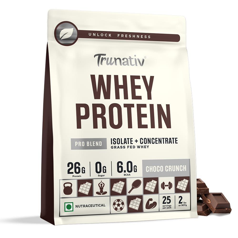 TruNativ Pro Blend Whey Protein | 907g (2 lbs) | Choco Crunch | Svesto Verified