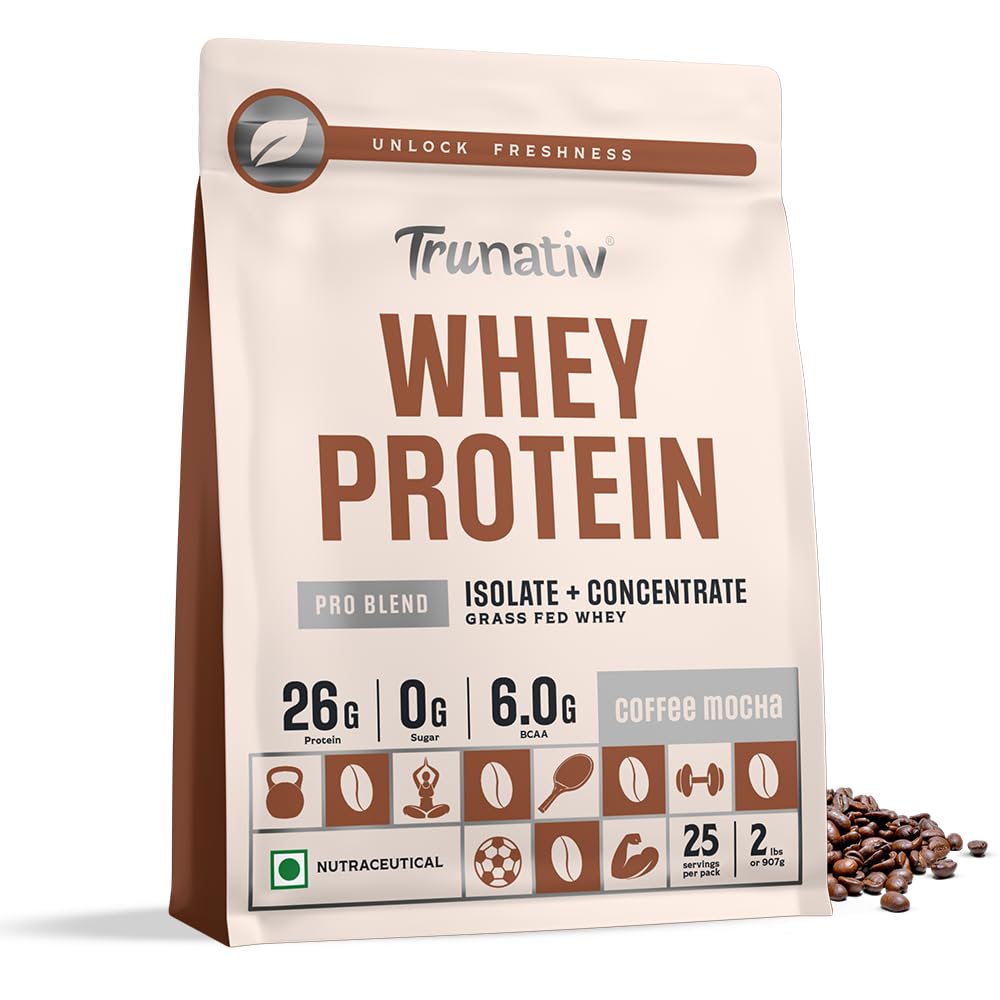TruNativ Pro Blend Whey Protein | 907g (2 lbs) | Coffee Mocha | Svesto Verified