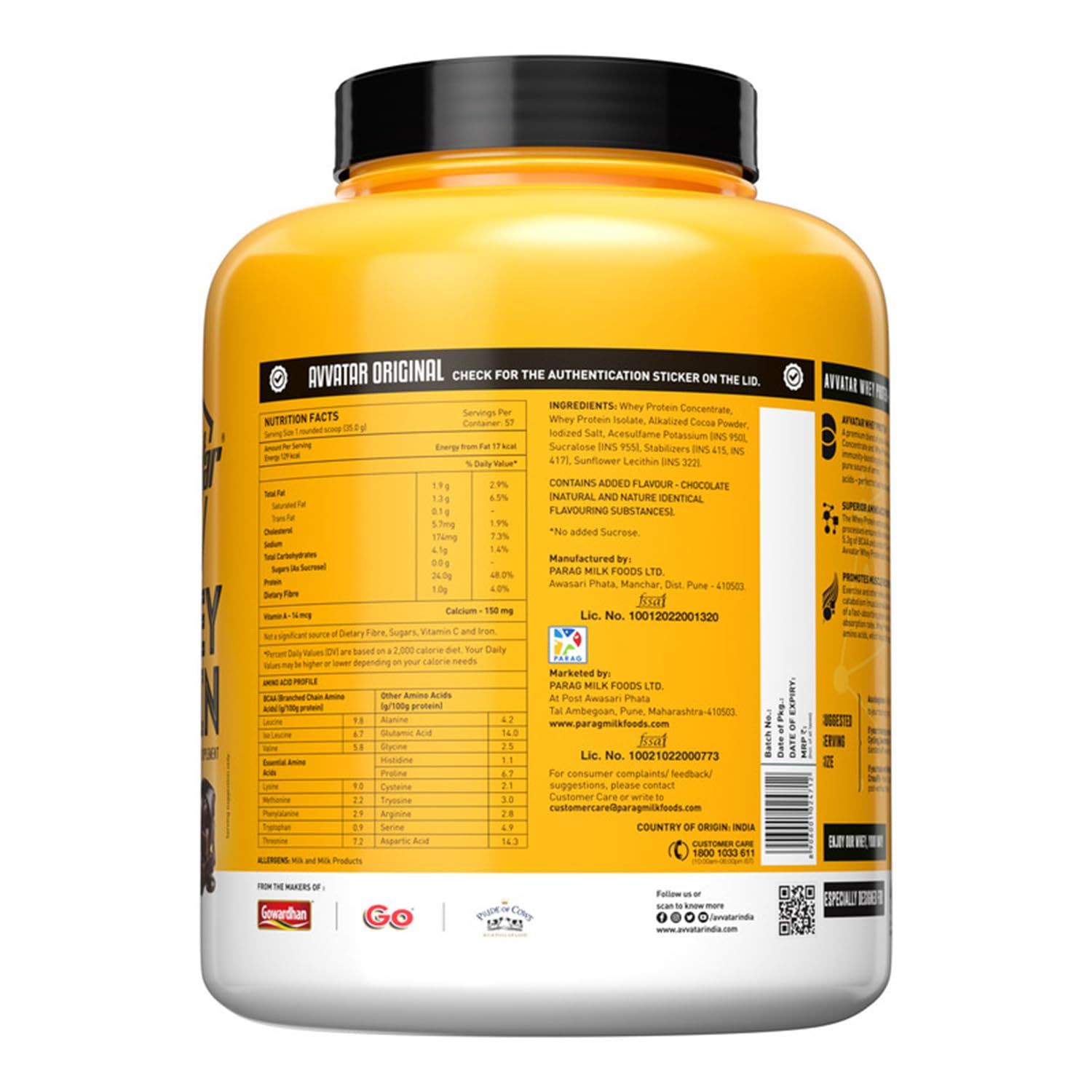 Avvatar Whey Protein | Belgian Chocolate (2kg) | Svesto Verified