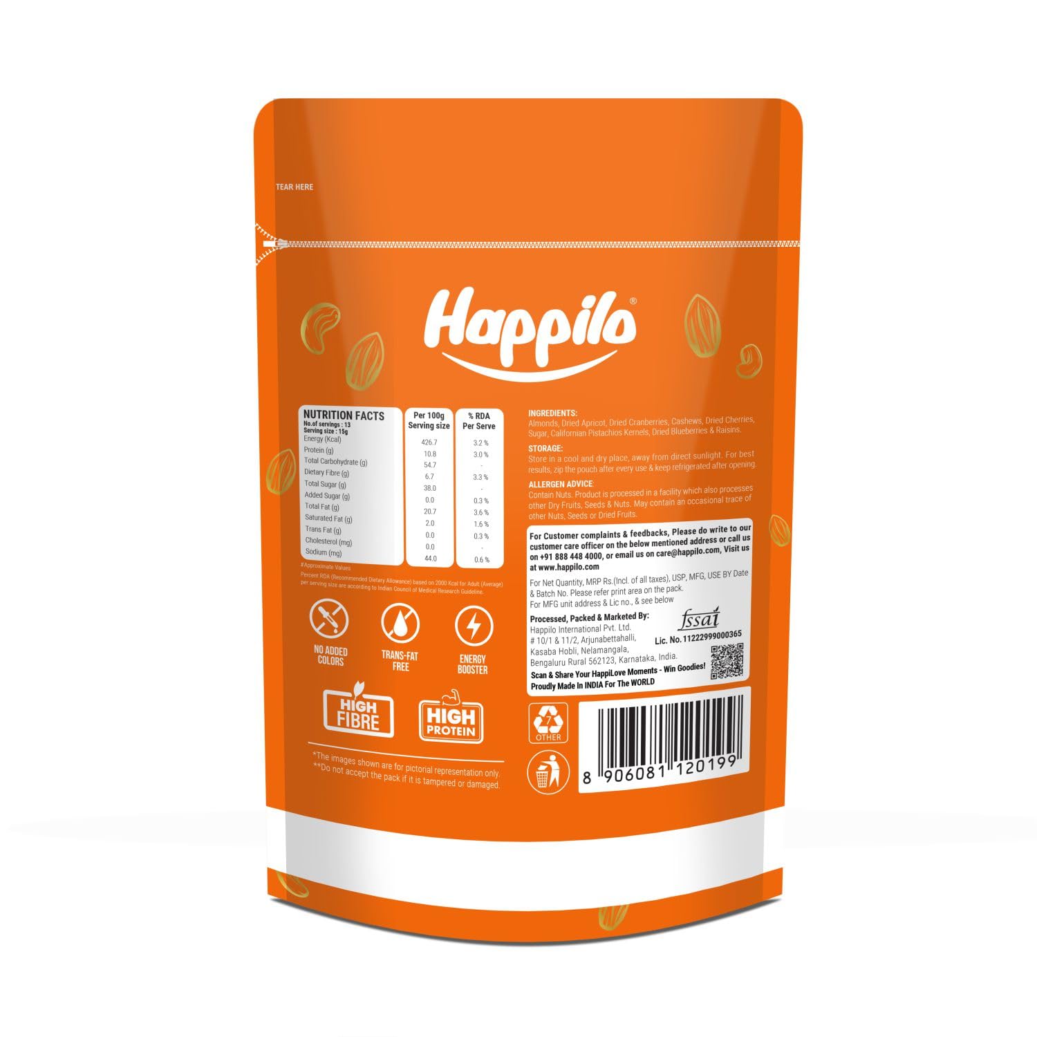 Happilo Premium International Dried Nuts and Berries, 200g & Natural Premium Californian Inshell Dried Walnuts, 200g | Svesto Verified