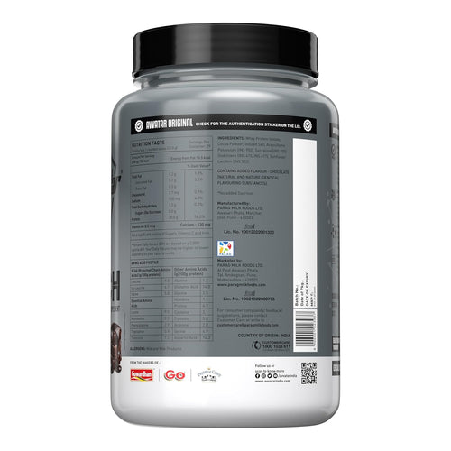 Avvatar ISORICH Whey Protein Isolate - 1kg (2.2 lb) | Belgian Chocolate | Svesto Verified