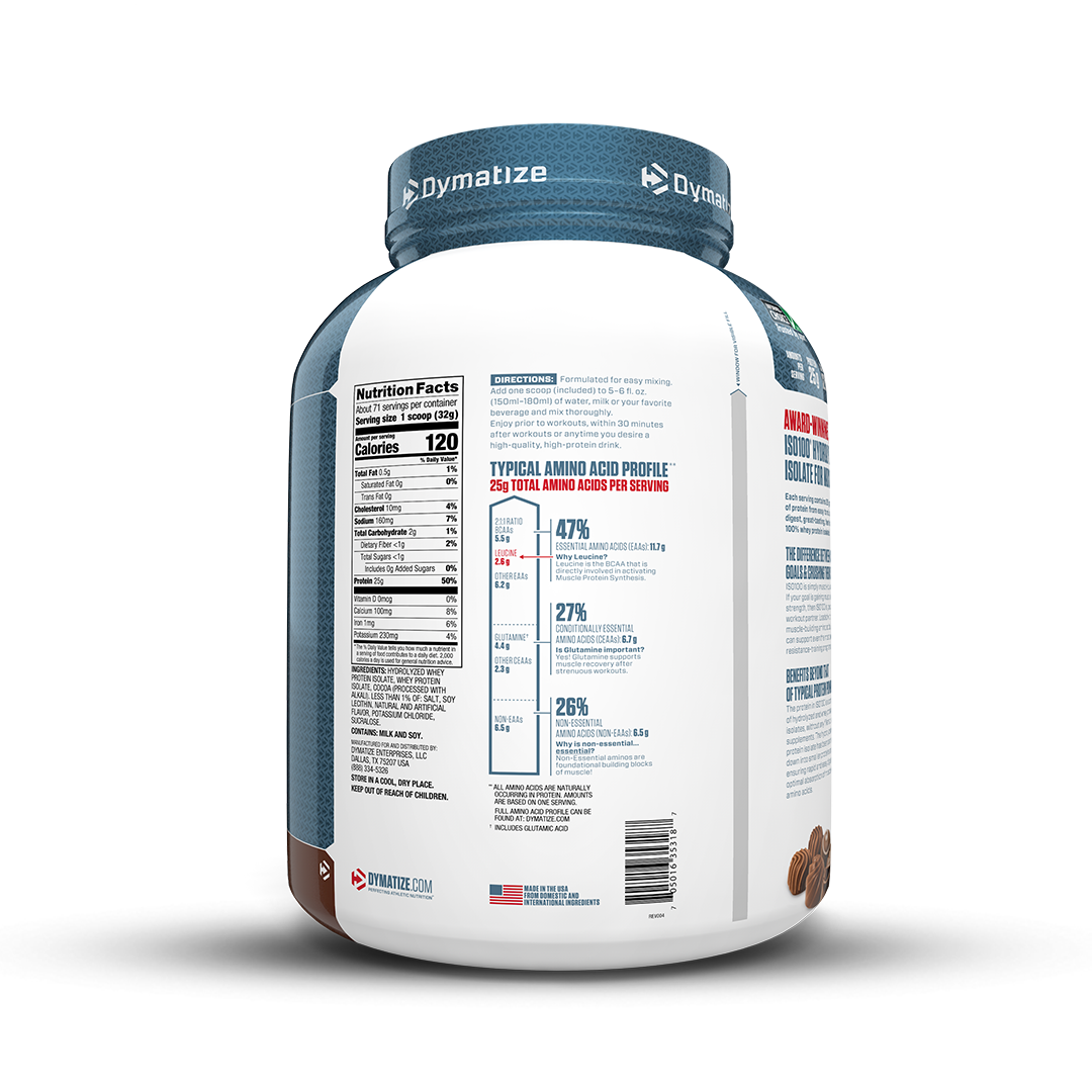 Dymatize ISO100 Hydrolyzed Whey Protein Isolate | Gourmet Chocolate (5 lbs) | Svesto Verified