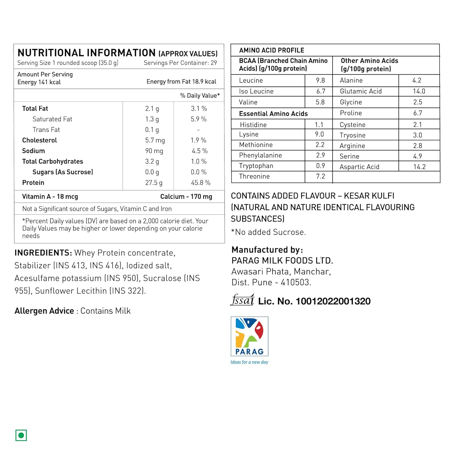 Avvatar 100% Performance Whey Protein - 1kg (2.2 lb) | Malai Kulfi | Svesto Verified