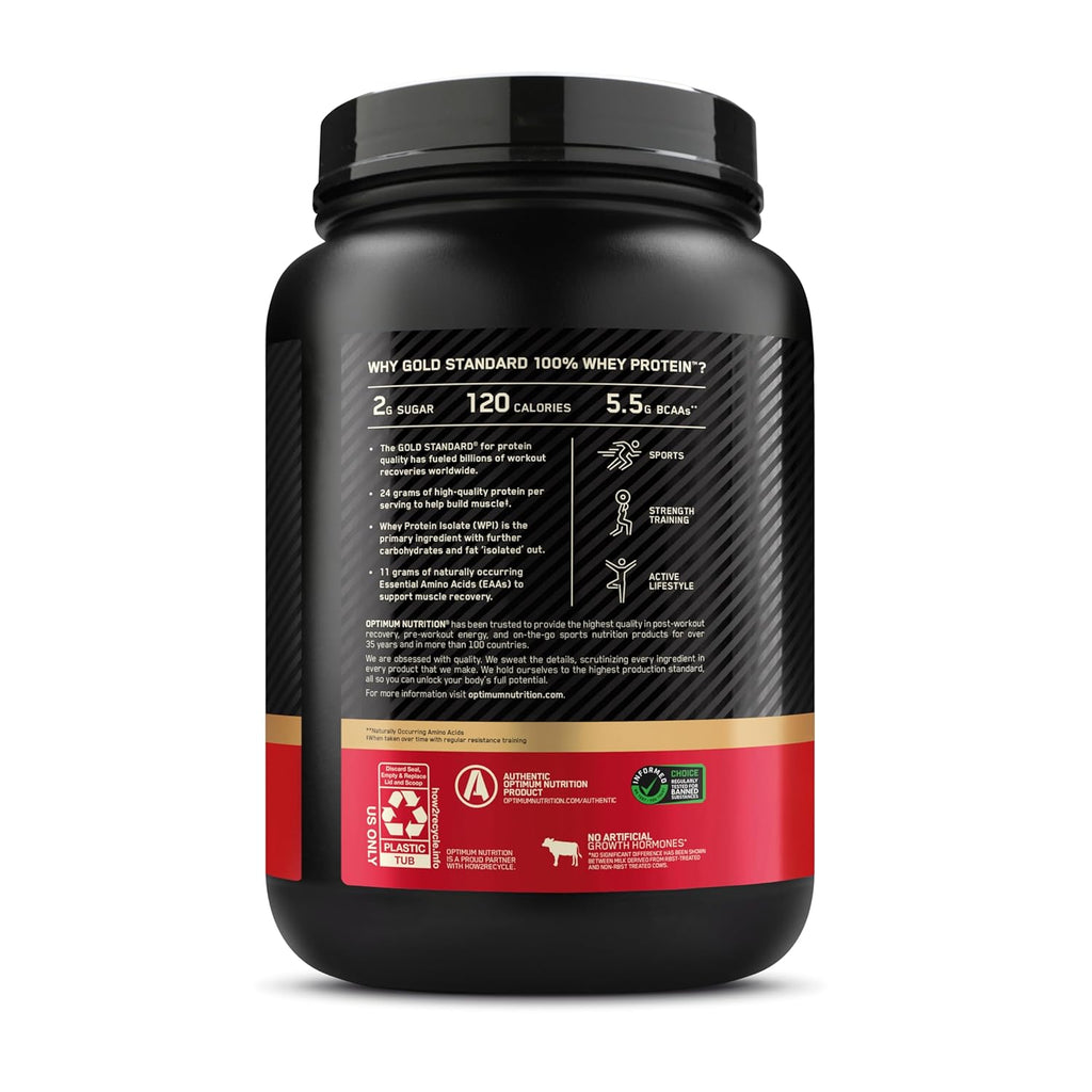 Optimum Nutrition (ON) Gold Standard 100% Whey | Double Rich Chocolate (2 lbs) | Svesto Verified