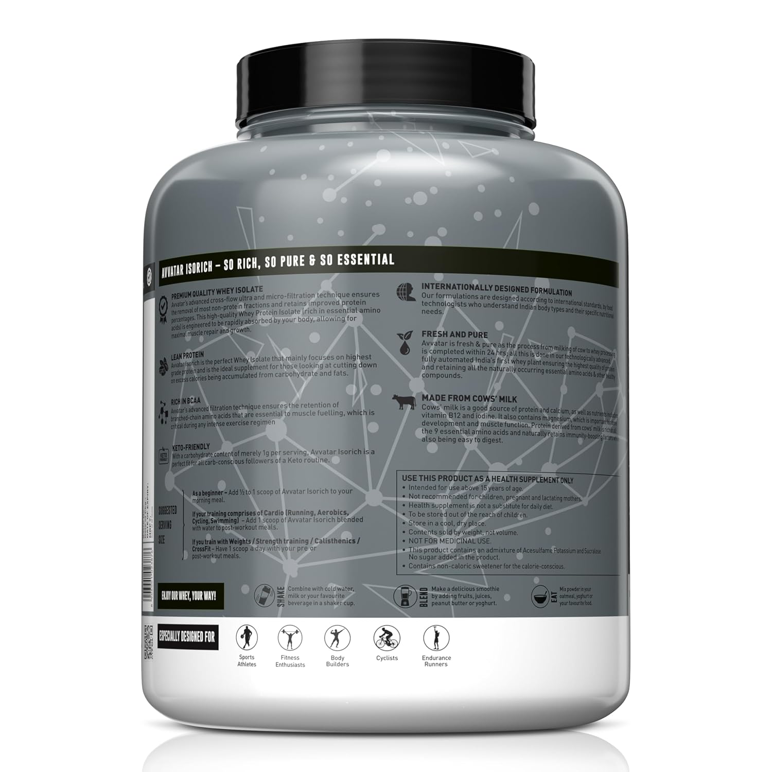 Avvatar ISORICH Whey Protein Isolate - 2kg (4.4 lb) | Chocolate Hazelnut | Svesto Verified