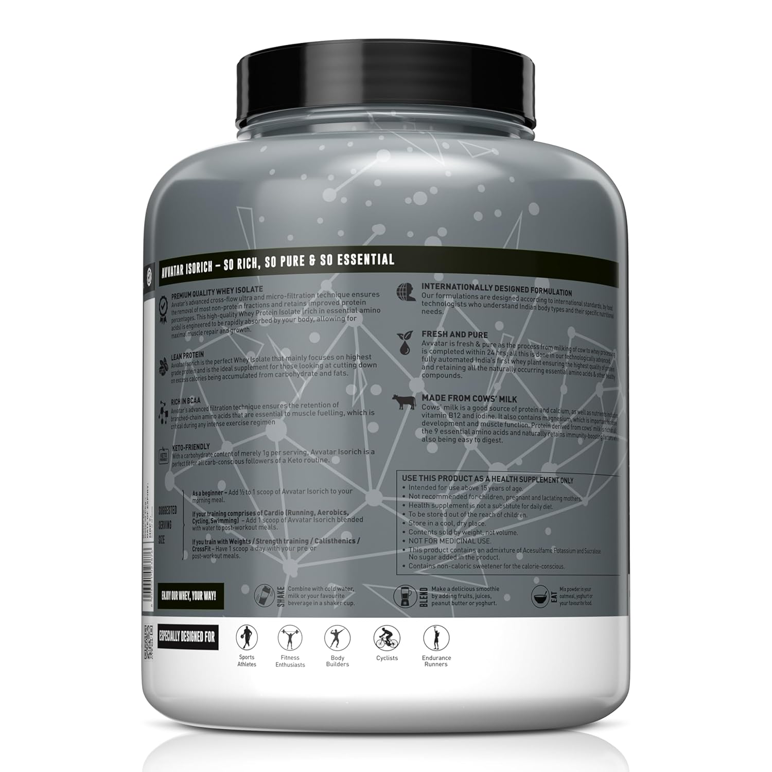Avvatar ISORICH Whey Protein Isolate - 2kg (4.4 lb) | Malai Kulfi | Svesto Verified