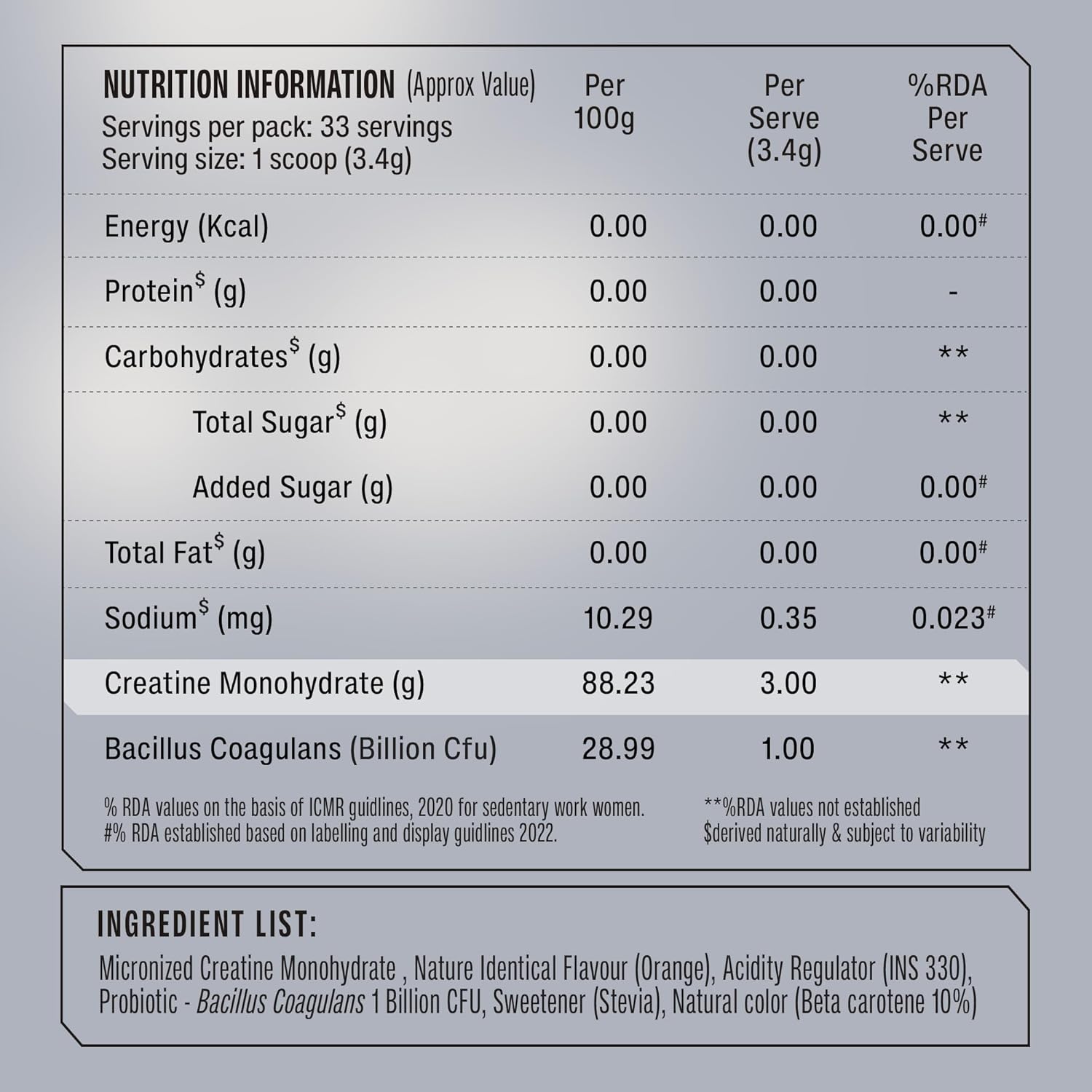 SuperYou Pro Micronised Creatine Monohydrate | 112g (33 Servings) | Orange Kick | Svesto Verified