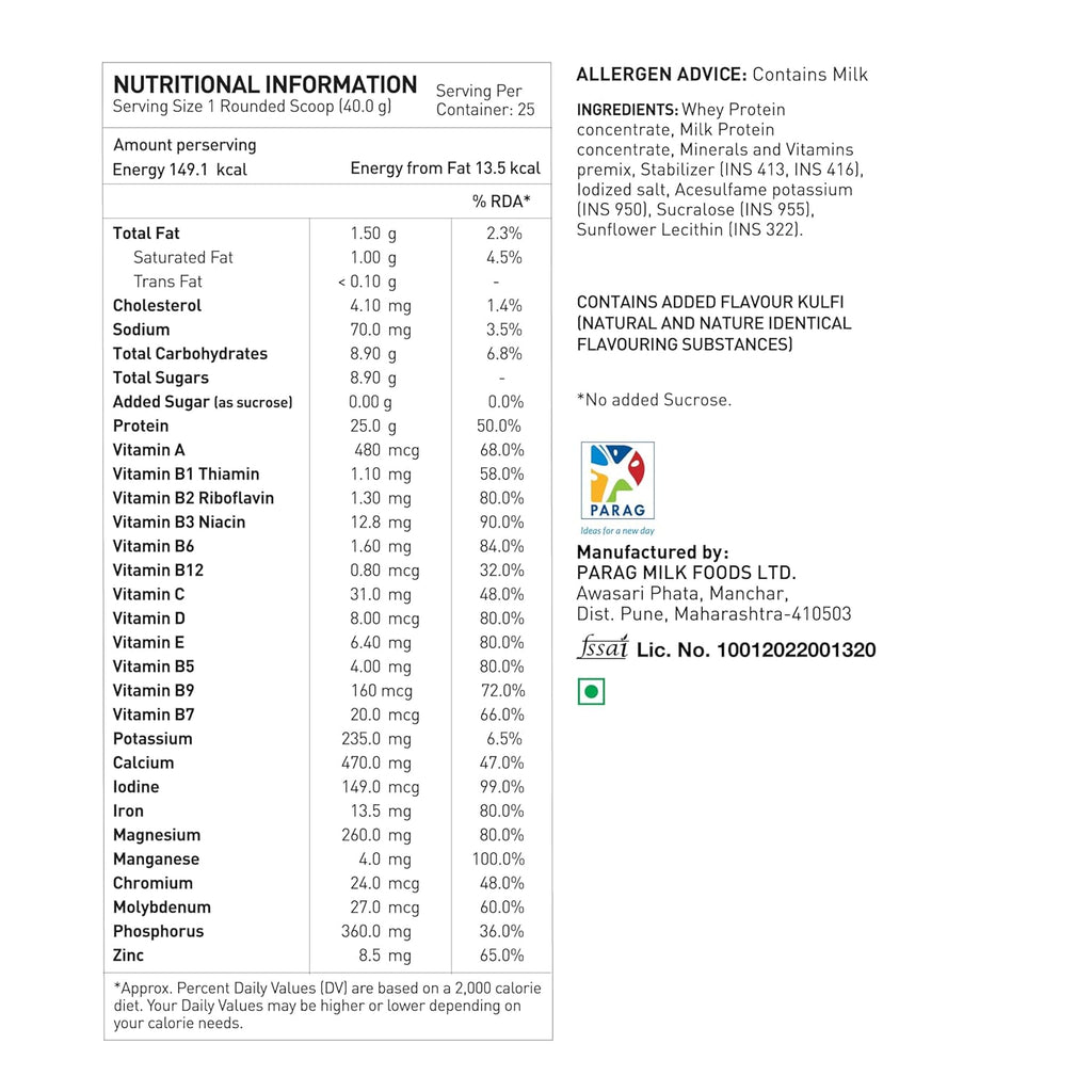 Avvatar ALPHA Whey Protein - 1kg (2.2 lb) | Malai Kulfi | Svesto Verified