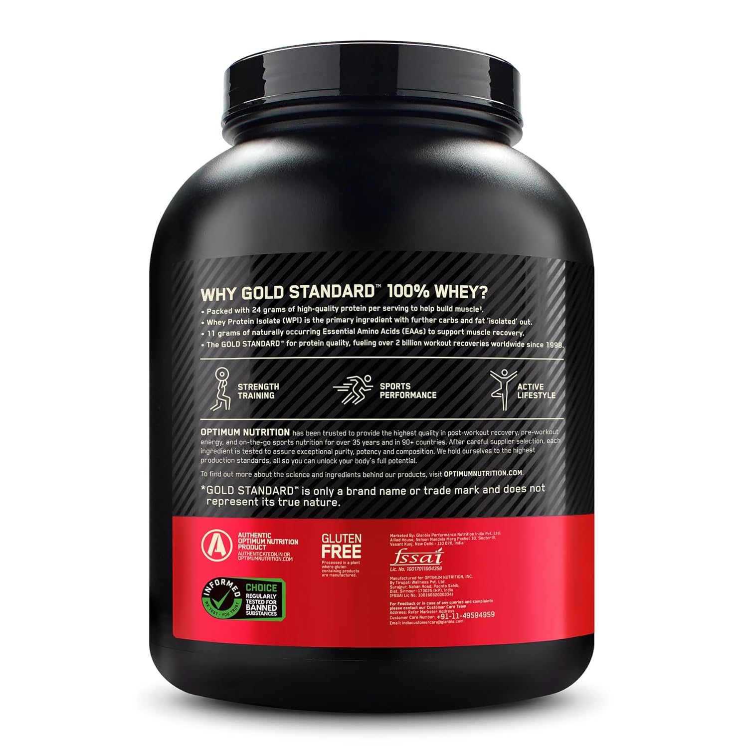 Optimum Nutrition (ON) Gold Standard 100% Whey | Double Rich Chocolate (5lbs / 2.27kg) | Svesto Verified