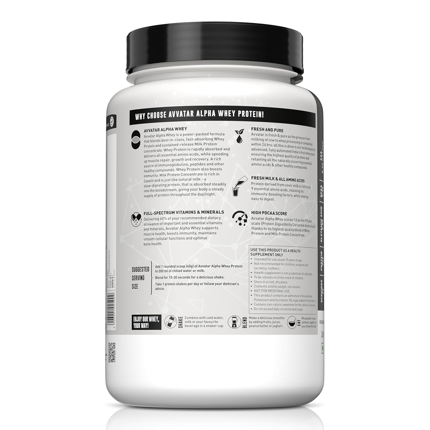Avvatar ALPHA Whey Protein - 1kg (2.2 lb) | Belgian Chocolate | Svesto Verified