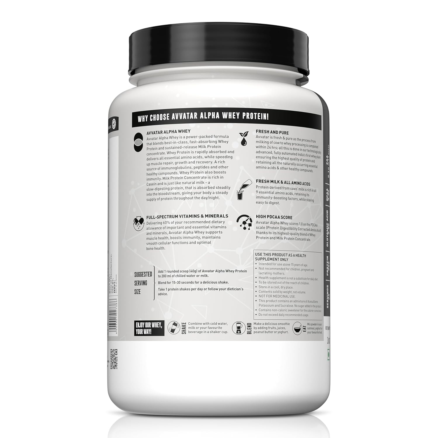 Avvatar ALPHA Whey Protein - 1kg (2.2 lb) | Malai Kulfi | Svesto Verified