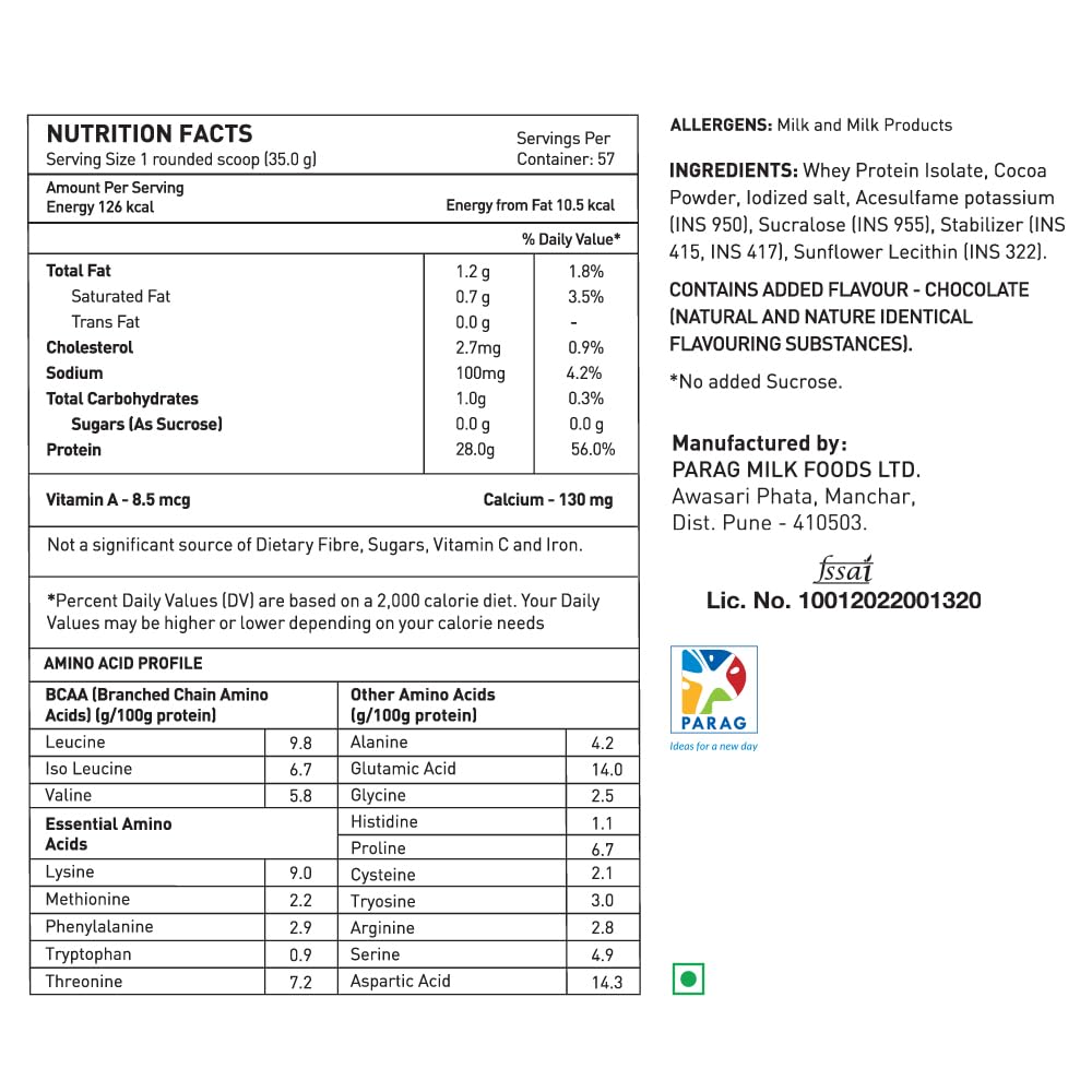 Avvatar ISORICH Whey Protein Isolate - 2kg (4.4 lb) | Belgian Chocolate | Svesto Verified