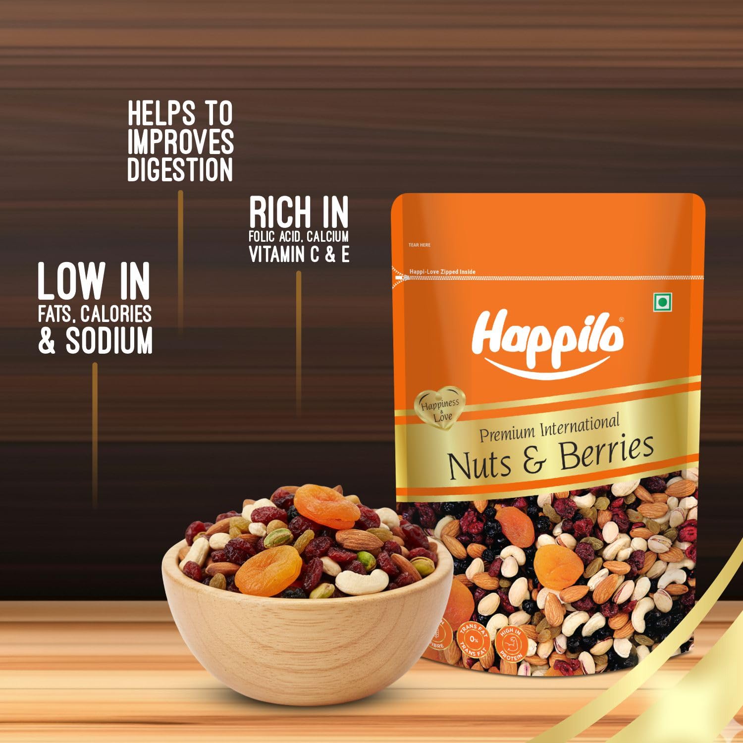 Happilo Premium International Dried Nuts and Berries, 200g & Natural Premium Californian Inshell Dried Walnuts, 200g | Svesto Verified