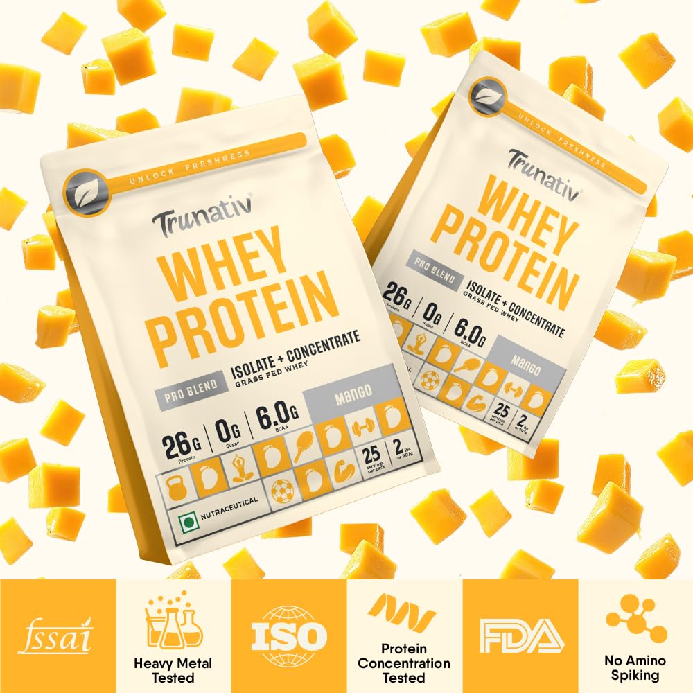 TruNativ Pro Blend Whey Protein | 907g (2 lbs) | Mango | Svesto Verified