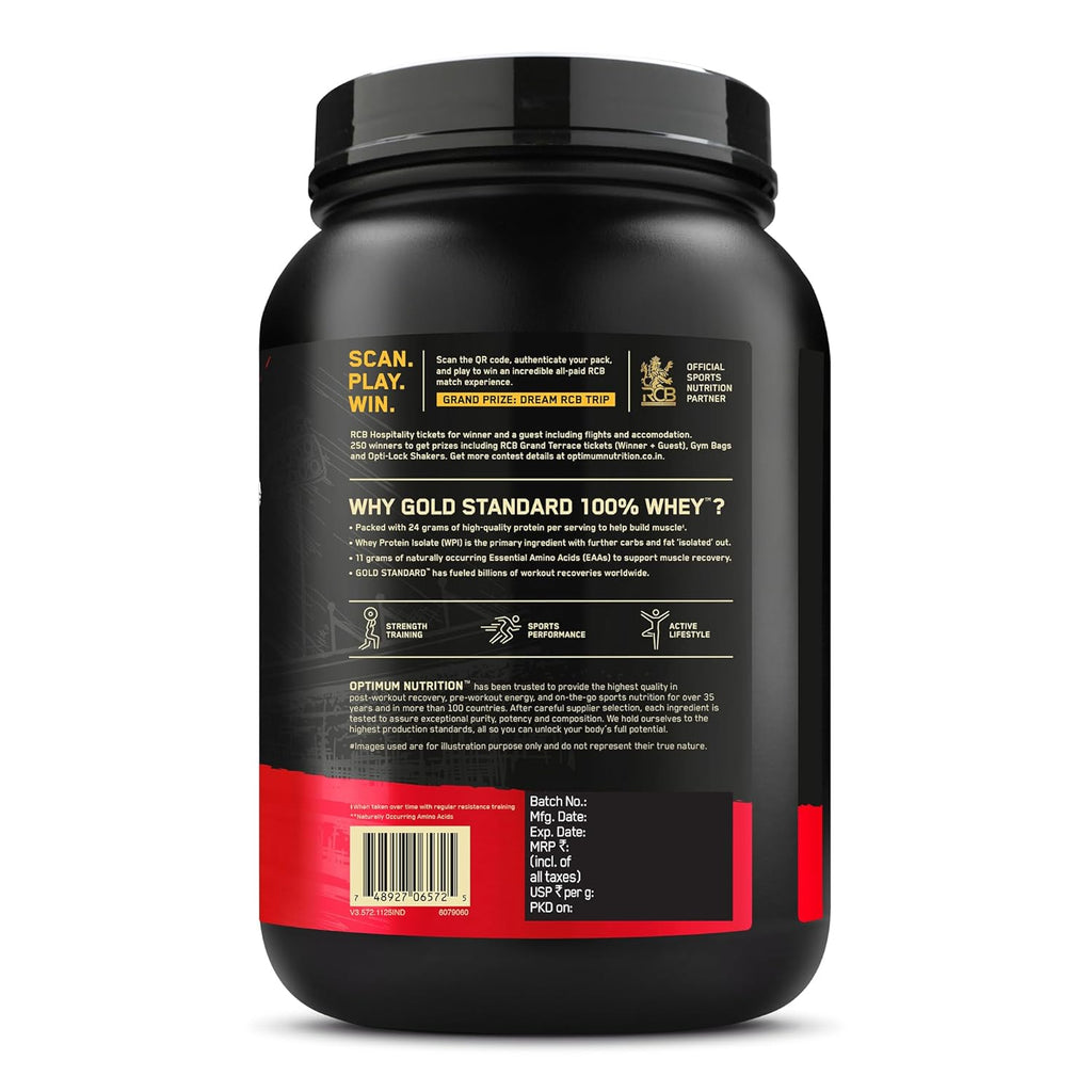 Optimum Nutrition (ON) Gold Standard 100% Whey | Double Rich Chocolate (2 lbs) | Svesto Verified