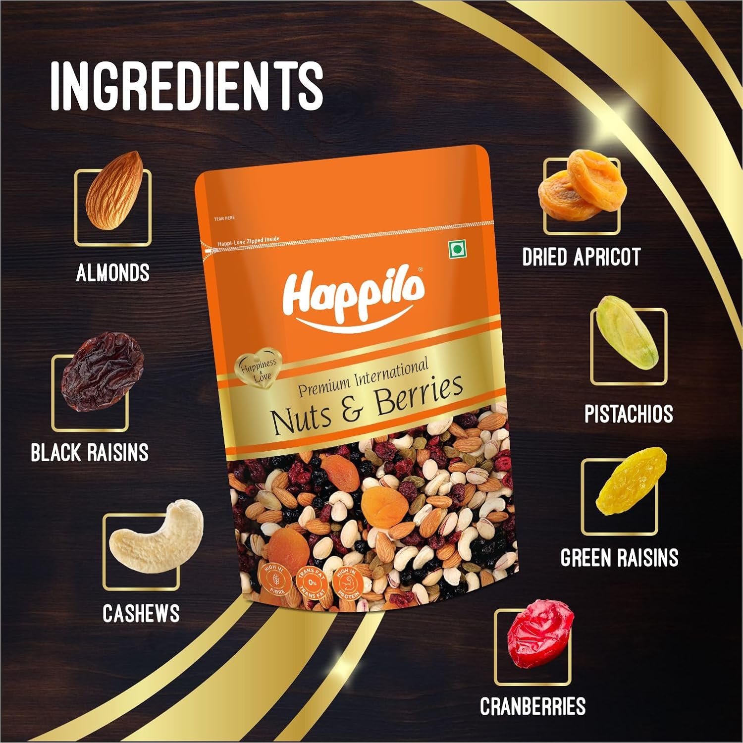 Happilo Premium International Dried Nuts and Berries, 200g & Natural Premium Californian Inshell Dried Walnuts, 200g | Svesto Verified